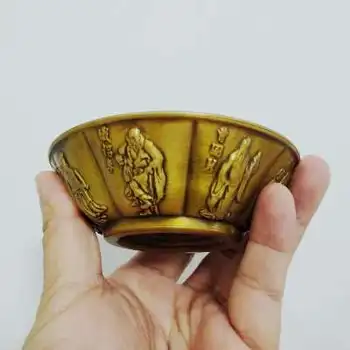 

Collection Chinese Fengshui Bronze Carved Eight Immortals Xuande Xuan De Wealth Safe Good Luck Bowl