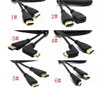 HDMI к прямым углом Mini HDMI Micro Hdmi витая пружина гибкий кабель с ПВХ изоляцией V1.4 DSLR HD видео кабели