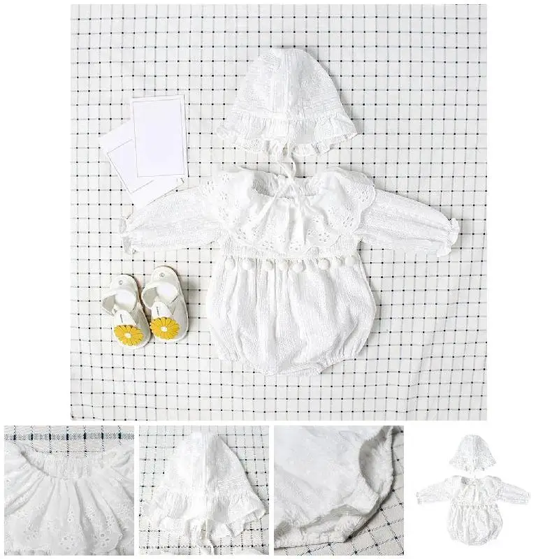 

Newborn Baby Girl Clothes Lace Hat + Embroidery Lace Romper Suit Baby Clothes 88