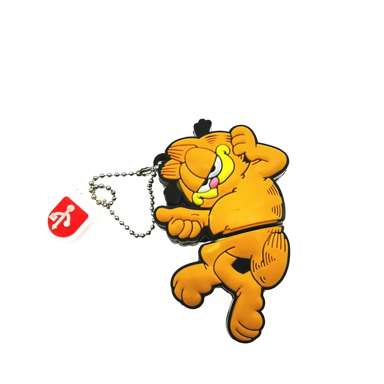 Cartoon Mini Garfield Cat USB 2.0 Flash Drive 4GB 8GB 16GB 32GB 64GB Portable Key USB Memory Stick Pendrive External Storage