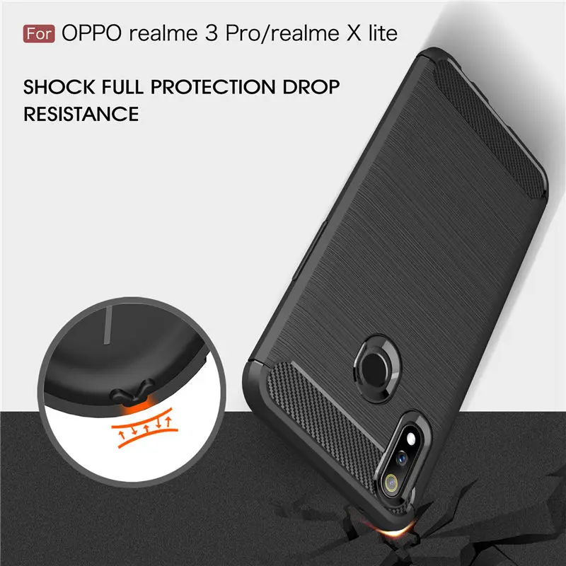 

For OPPO Realme 3 Pro 3Pro Case Silicone Cover Soft TPU Carbon Fiber Case for OPPO Realme X / X Lite Bumper Rugged TPU Case