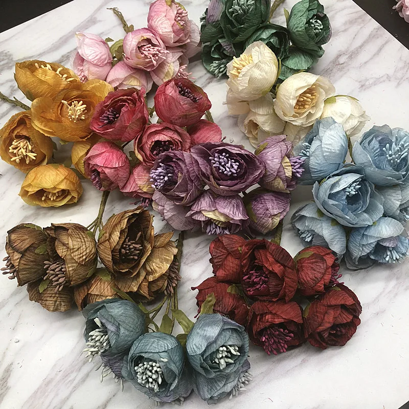 

Stamen DIY manual anadem material simulation of European retro tea bud decorative anadem mori silk flower accessories