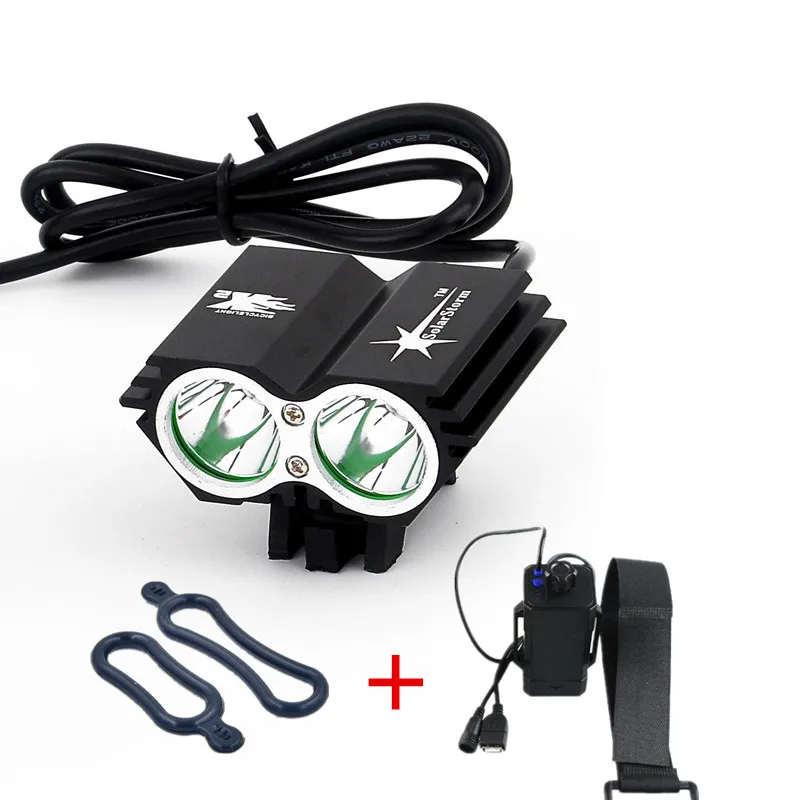 Excellent Free shipping 5000 Lumens 2x  XM-L U2 LED Cycling Bike Bicycle Light HeadLight + 8.4V Battery Box 2