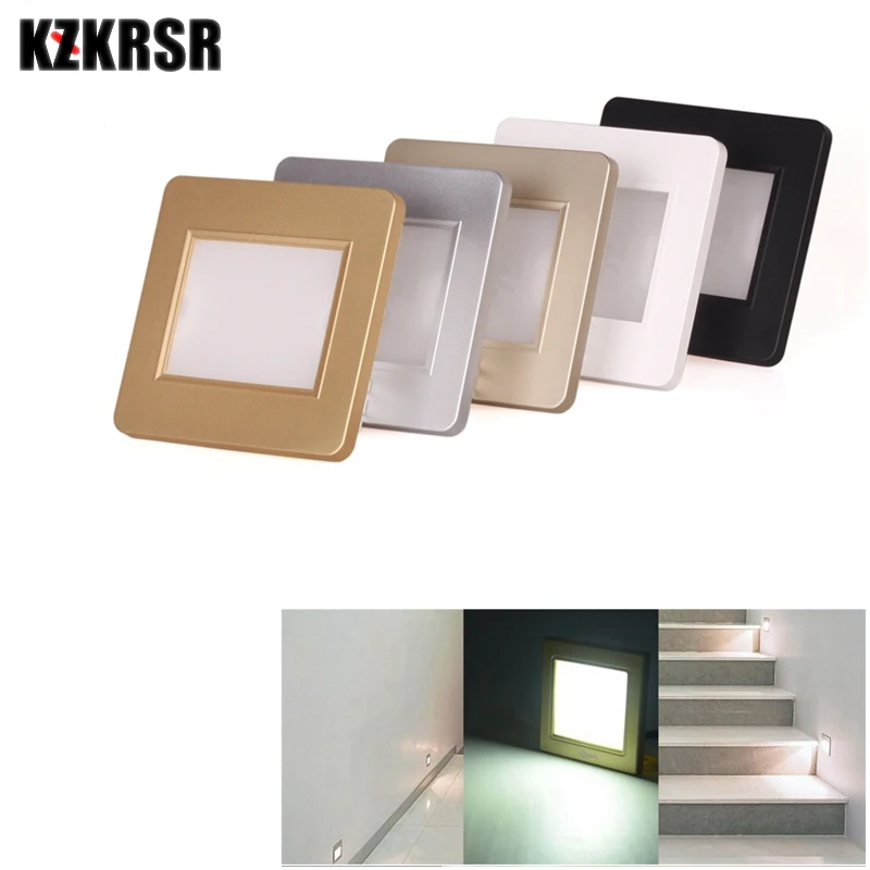 

10pcs Modern Recessed LED Stair Square Wall Lamp 100-240v 1.5w Radar Sensor Step Foot Light Hotel Aisle Bedroom Decoration