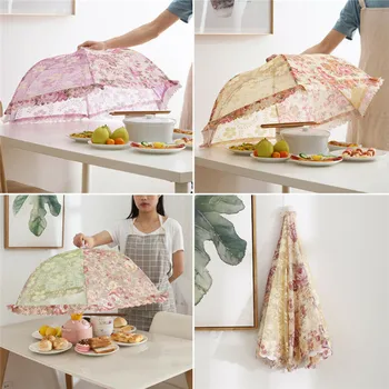 

Foldable Kitchen Food Cover Tent Umbrella Outdoor Camp Picnic BBQ Insect Fly Mosquito Screen Cake Cover Lace Mesh Net