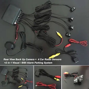 

Car Parking Radar Sensors + Car Backup Rear Camera = 2 in 1 Visual / BIBI Alarm Parking System For Acura CL / EL