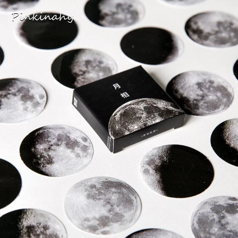 

45pcs Phase of The Moon Space Planet Scrapbooking Planner Diary Sticker Stationery School Office Supplies Gift Packing Label
