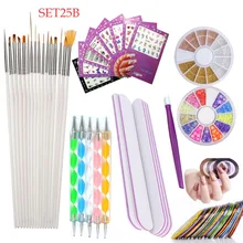 Bittb 10 шт. Стразы для ногтей рулонная ручка для ногтей маникюрный набор косметических кисточек 3D блестящая наклейка для ногтей набор инструментов для дизайна ногтей