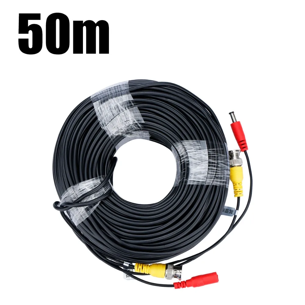 

Floureon 50M CCTV DVR Recorder system Video Cable DC Power Security Surveillance BNC Cable ship from CN/DE/US