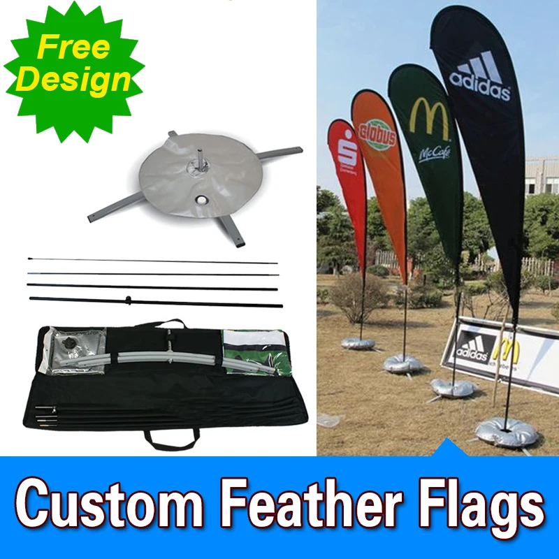 

Free Design Single Sided Cross Base Teardrop Flag Signs Advertising Swooper Flag Banners
