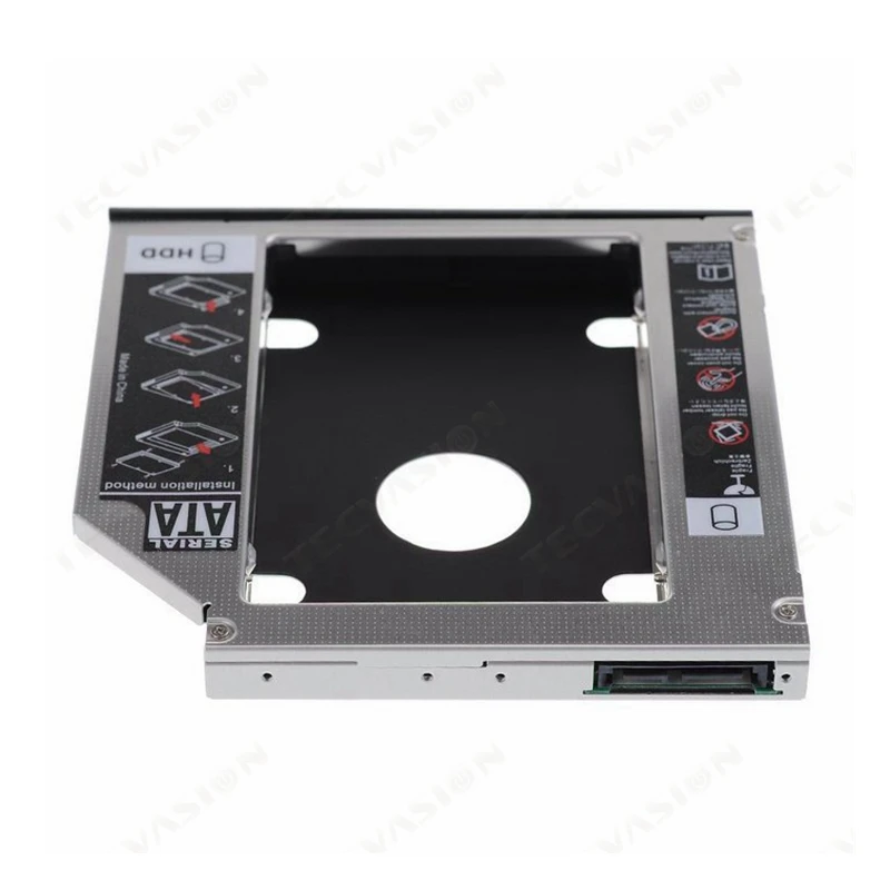 Универсальный алюминиевый металлический материал 12 7 мм 2 й HDD Caddy SATA к 5 &quotSSD чехол