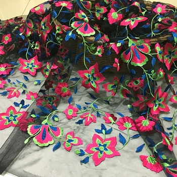 

LASUI 3 yards=1 piece X0501 Multicolor flower mesh DIY accessories Evening dress fashion clothing embroidery lace fabric