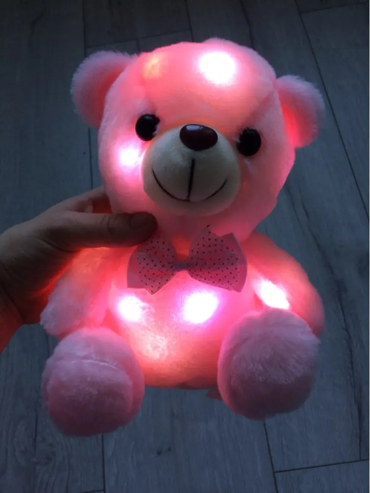 BSTAOFY дропшиппинг 20 см СВЕТОДИОДНЫЙ Красочный светящийся яркий плюш детские игрушки освещение мягкая игрушка; медведь плюшевый мишка милые подарки для детей