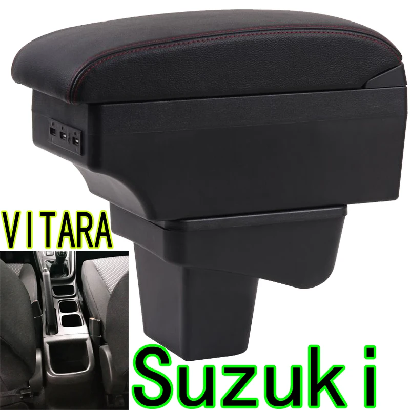 

for Suzuki VITARA Armrest box SUZUKI Vitra Punch-free central storage box Car interior armrest Double layer rechargeable USB