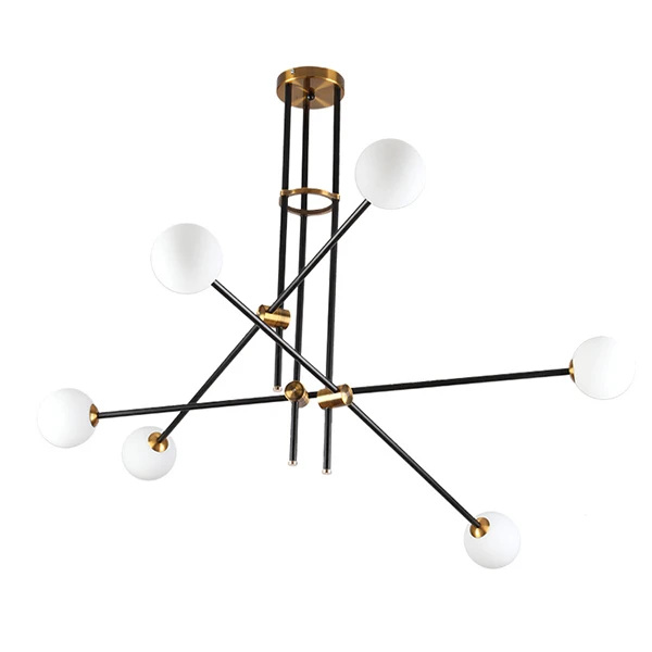 

Creative guest room study glass ball molecules pendant lamp post-modern simple American magic beans long pipe pendant light