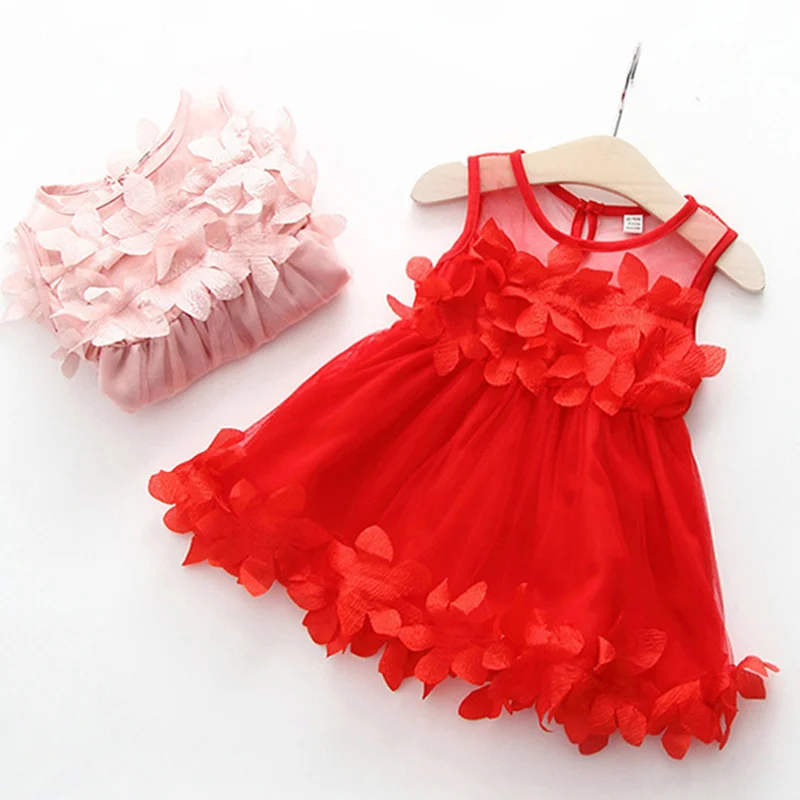 

Baby Girl Floral Dress Clothing Summer Baby Infant Princess Girl Sleeveless Frill Dresses Lace Tulle Baby Birthday Party Clothes