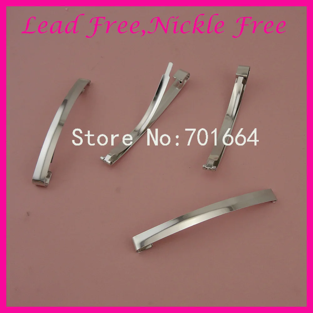 

20PCS Silver 8mm*9.0cm 3.5" Plain Metal Slide Hair clip at lead free and nickle free,metal hair barrettes snap hairpins