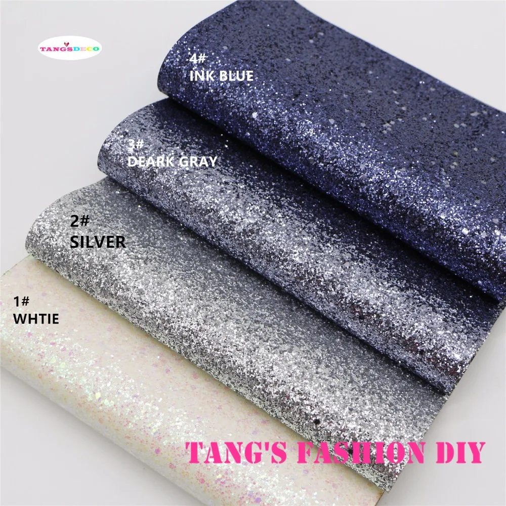 

4pcs-High Quality big small mix chunky glitter leather/Synthetic leather/DIY fabric 20x22cm per pcs CAN CHOOSE COLOR