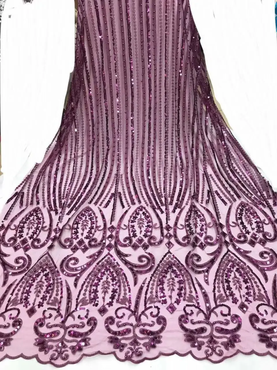 

lace fabric with sequins and beads high quality french net lace fabric nigerian bridal fabric5yard/lot