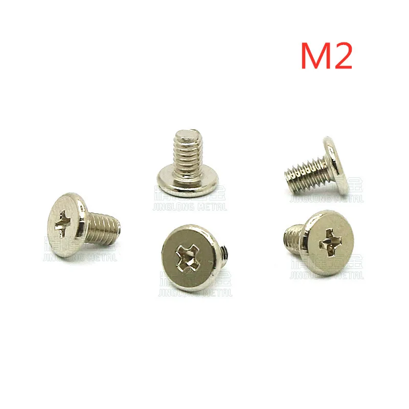 

100pcs/lot Wafer thin head phillips screw laptop screws M2*1.5/2/2.5/3/3.5/4/5/6/7 steel nickel plated CM2