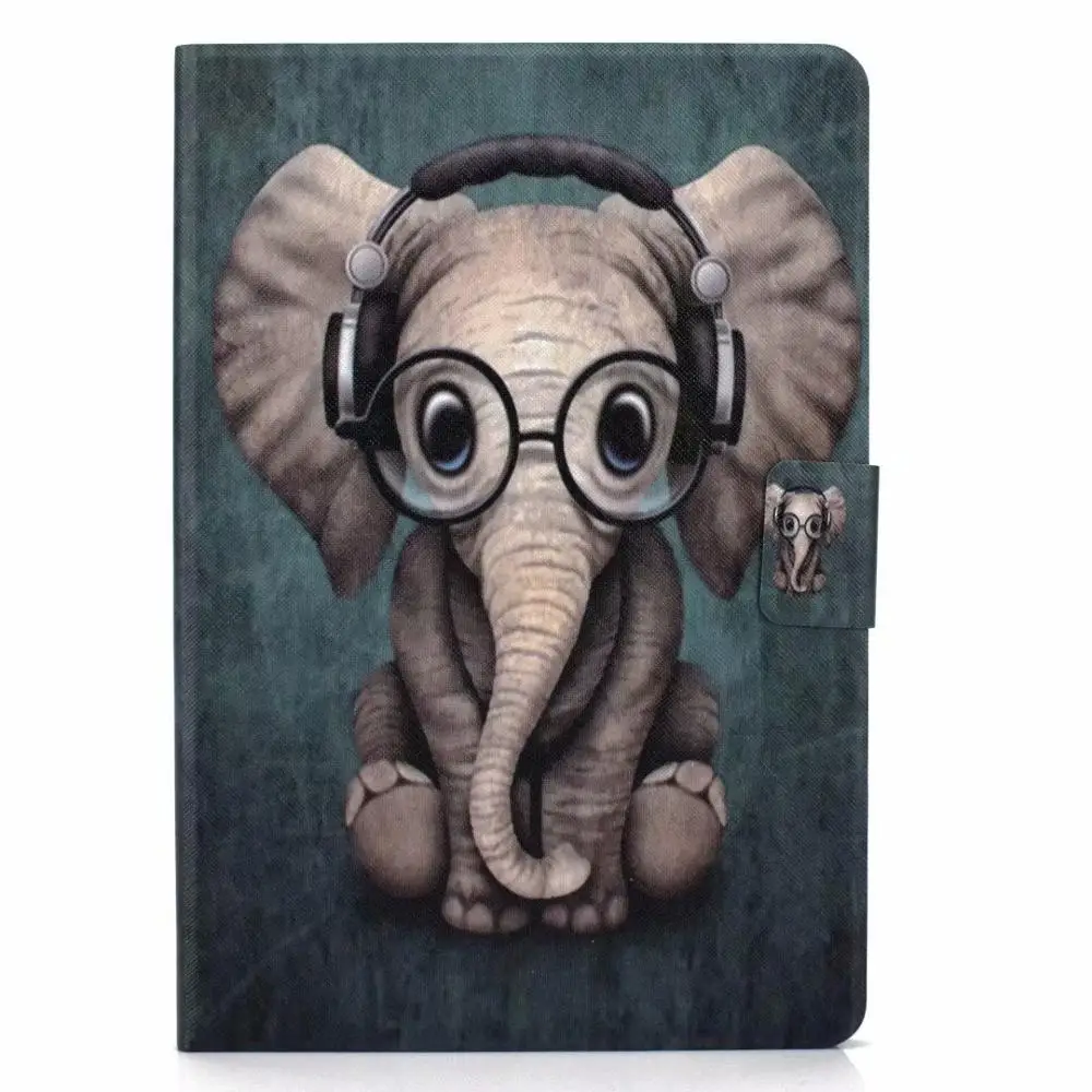 Чехол с животными для samsung Galaxy Tab S5e 10,5 SM-T720 SM-T725 T720 T725, кожаный чехол, умный противоударный Чехол+ пленка+ ручка - Цвет: Elephant case