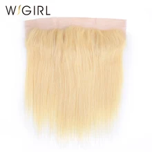 Wigirl волосы бразильские волосы remy 1" X 4" свободная часть 613 блонд Кружева Фронтальная Закрытие прямые человеческие волосы 130% Плотность