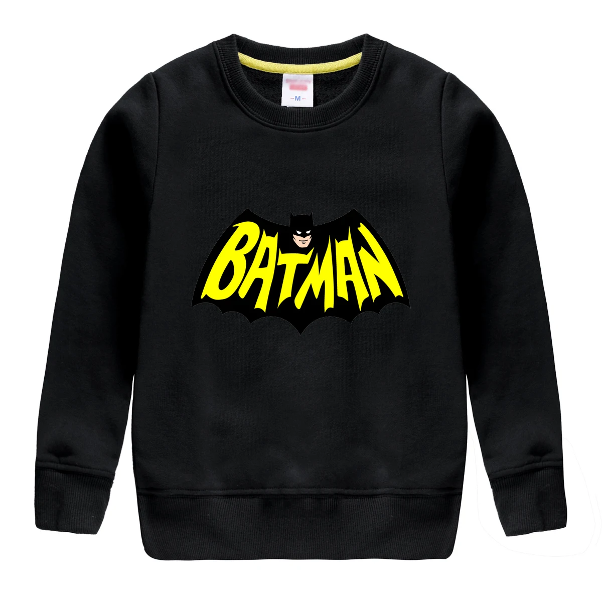 Бэтмен узор осень свитер с длинным рукавом для девочек рубашки для мальчиков детские топы, детские свитеры одежда для малышей