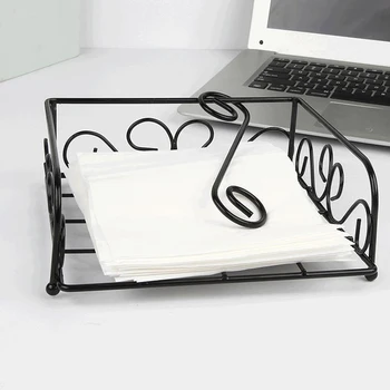 

Napkin Holder Metal Square Luncheon Home Flat Napkin Holder