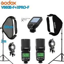 Photo Studio Kit Photography Lighting 2PC GODOX V860IIF + Xpro-F + 2PCS* 60*60CM Softbox +2PCS 2m Light Stand Photo Soft Box Photo Studio Kit Photography Lighting 2PC GODOX V860IIF + Xpro-F + 2PCS* 60*60CM Softbox +2PCS 2m Light Stand Photo Soft Box