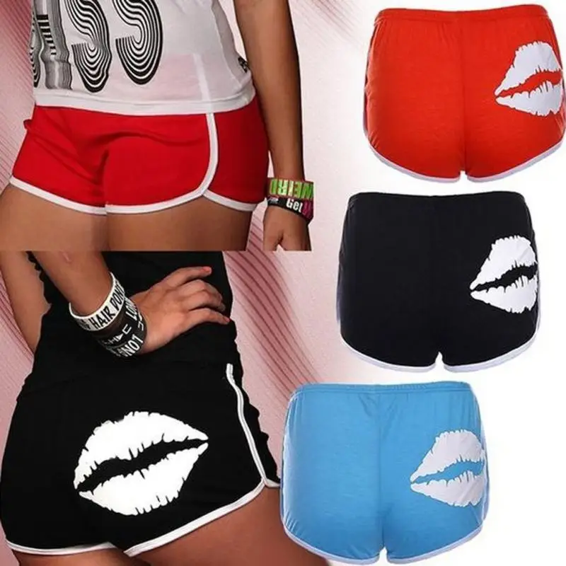 

Shorts Women Summer Sexy Casual Female Print Contrast Color Edging Slimming Sports Leisure Women Shorts Female