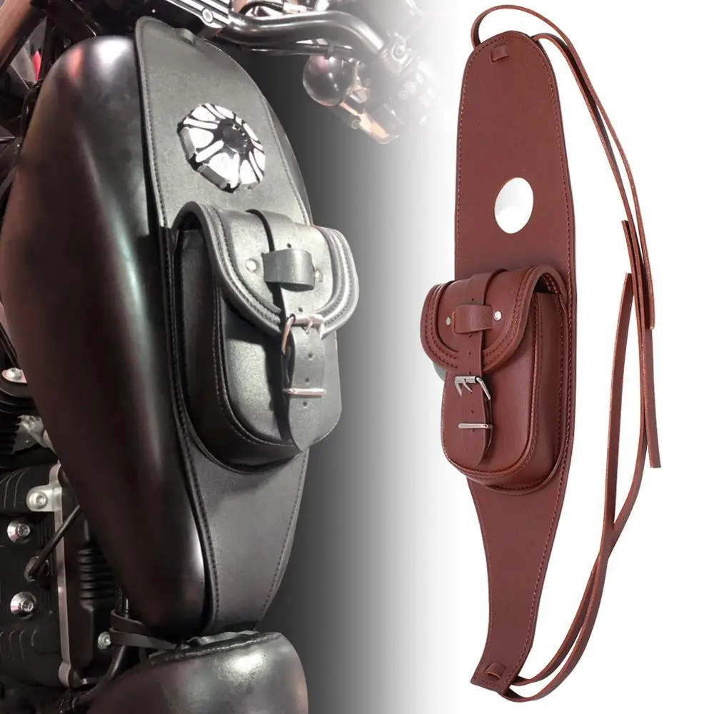 Коричневый кожаный чехол для бензобака мотоцикла подходит Harley Sportster XL 883 1200|Сумки