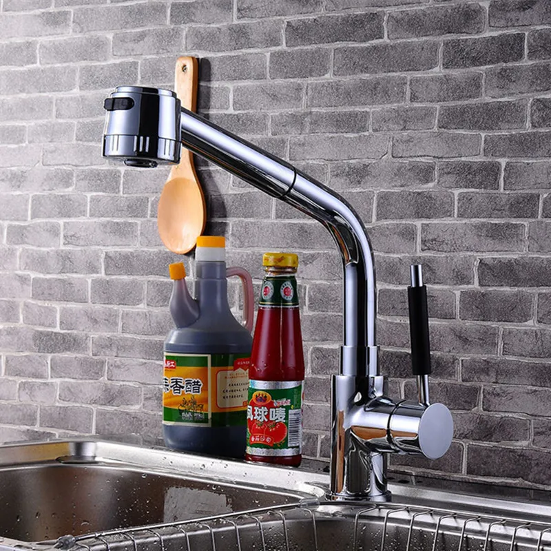 High quality Pull out kitchen sink mixer tap with luxury solid brass