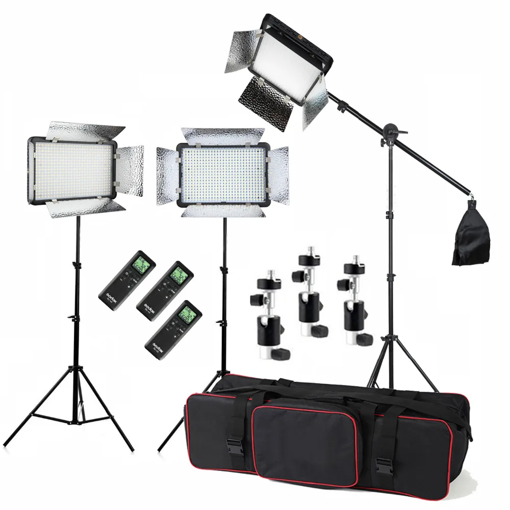 Godox 3x 500 LED 3300 5600K Bi Color Wireless Remote Video Light