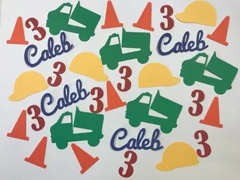 

personalize name or number Construction Birthday Party confettis,baby shower table scatters Christening baptism confettis