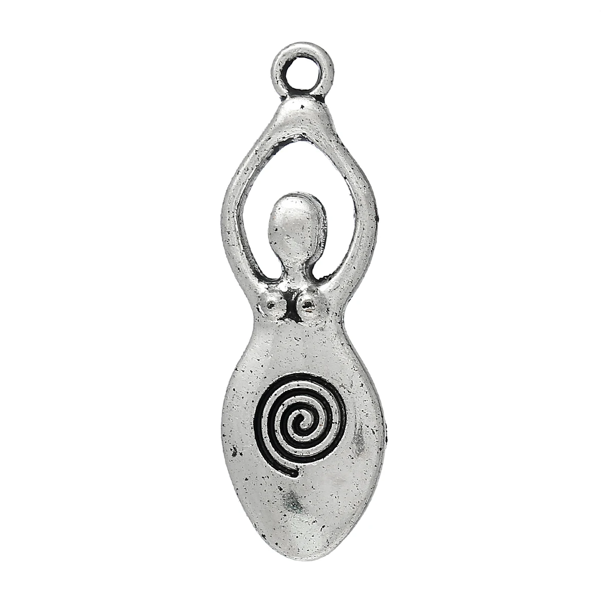 Colgantes plata de ley con forma de espiral tallada para mujeres embarazadas, abalorio con diseño de diosa de la fertilización de Willendorf, 8 39mm x 13mm ,10 Uds. - AliExpress