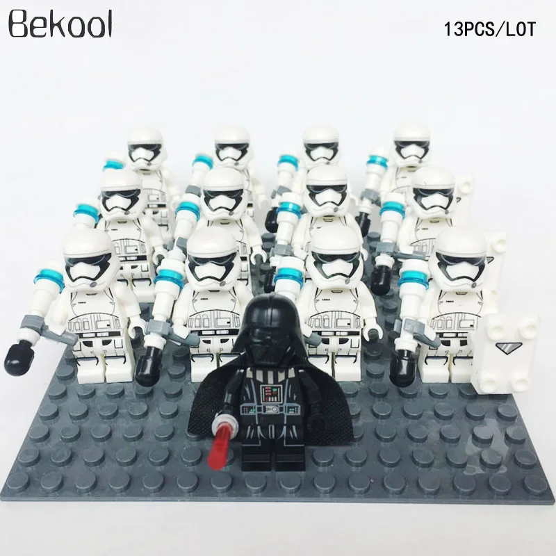 

BRAND NEW 13pcs/lot Star Wars Storm SW667 trooper The First Order compatible 75166 Transport Speeder block mini Kid toys