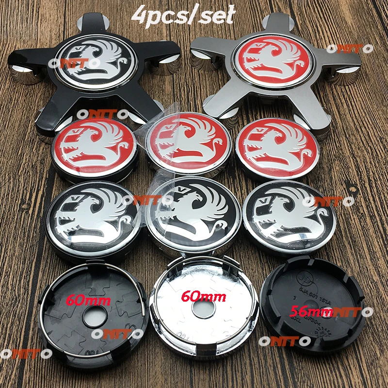 

RED/BLACK Car Decoration 4PC VAUXHALL Label Sticker 56MM 60MM 135MM 5claw Dust-proof Wheel Center Cap Wheel Hub Cap Accessorie
