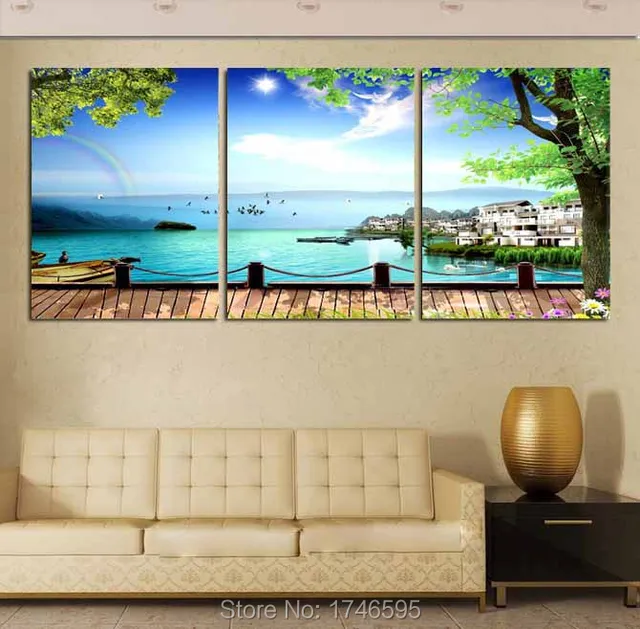 Lake Wall Art aliexpress : buy big living room home wall decor art the lake Lake Wall Art aliexpress : buy big living room home wall decor art the lake