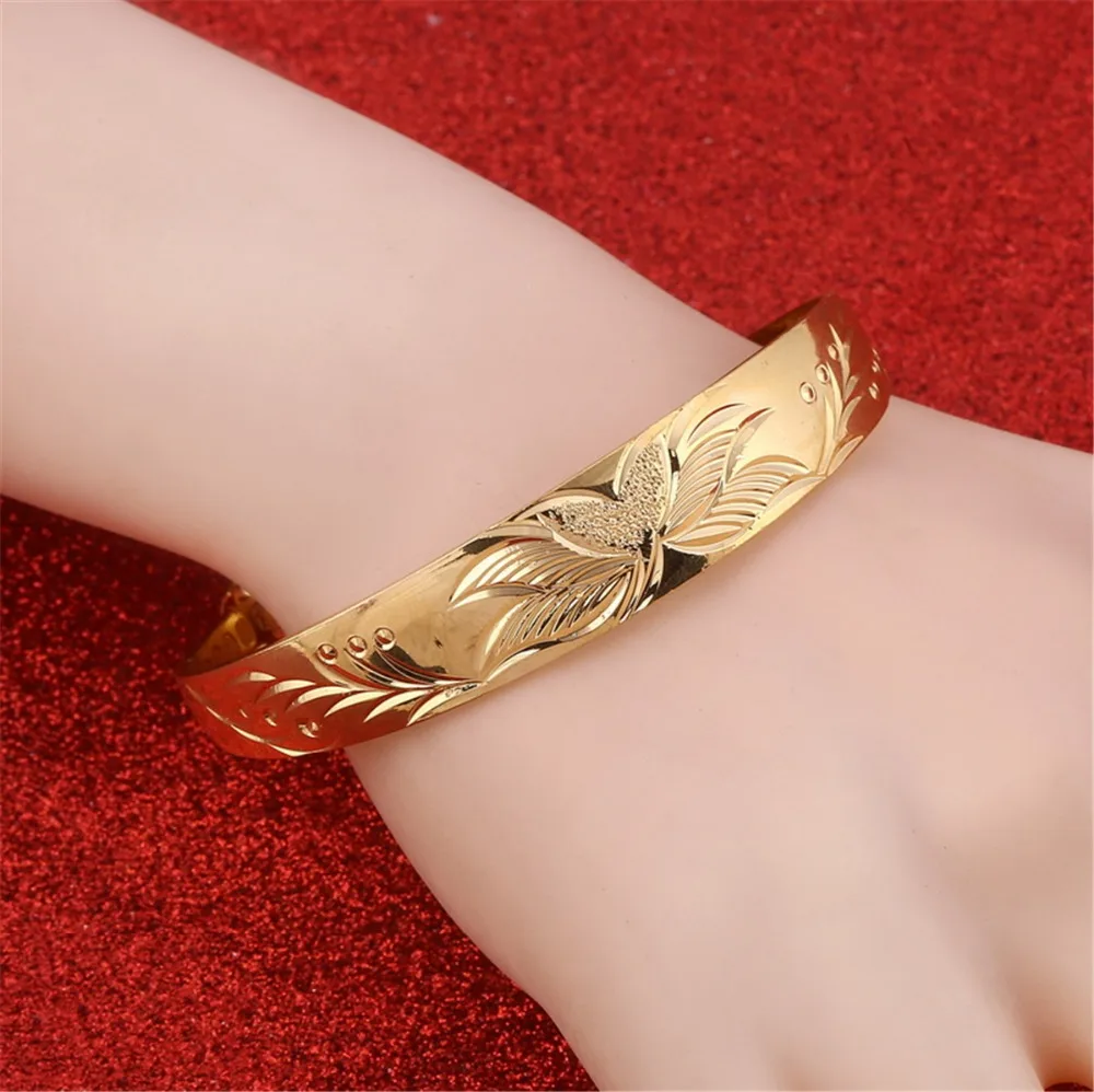 

Charm Bracelet Bangle With Flower Women Wedding Flower Jewelry Valentine's Day Gift