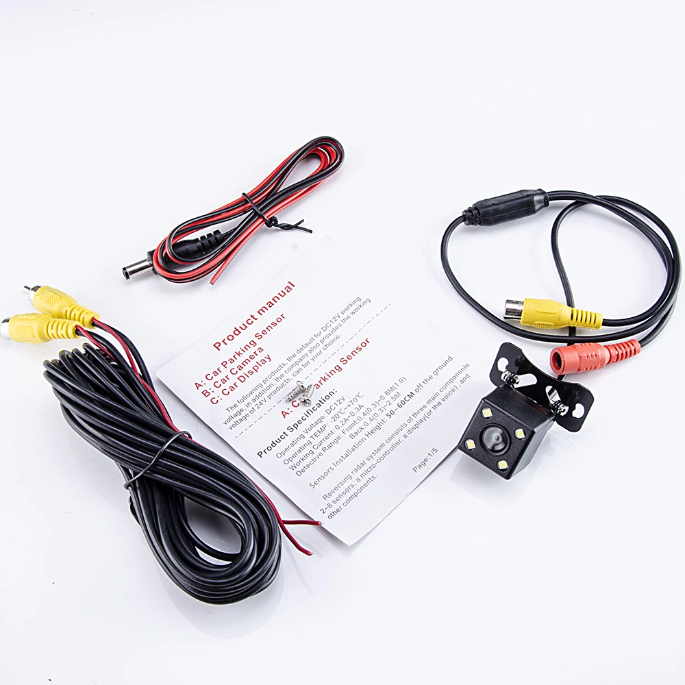 Hippcron voiture vue arrière caméra 4 LED Vision nocturne inversion Auto Parking moniteur CCD étanche 170 degrés HD vidéo