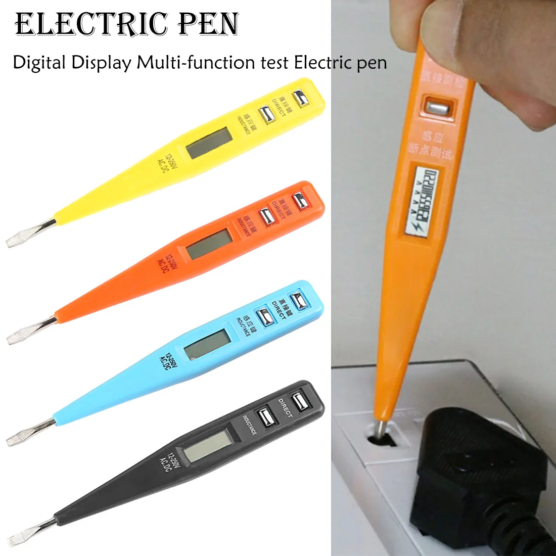 

Digital Tester Pen Multifunction AC DC 12-220V Multi-Sensor Electrical LCD Display Voltage Detector