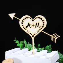 Персонализированные акрила, дерева, свадебный торт фигурки жениха и невесты; Свадебные украшения на заказ свадебные фамилия с инициалами насквозь для торта