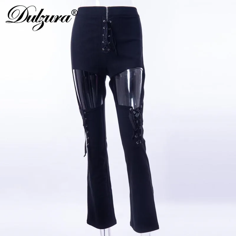 Dulzura/сексуальные кружевные штаны с высокой талией 2018 осенне зимние модные наряды