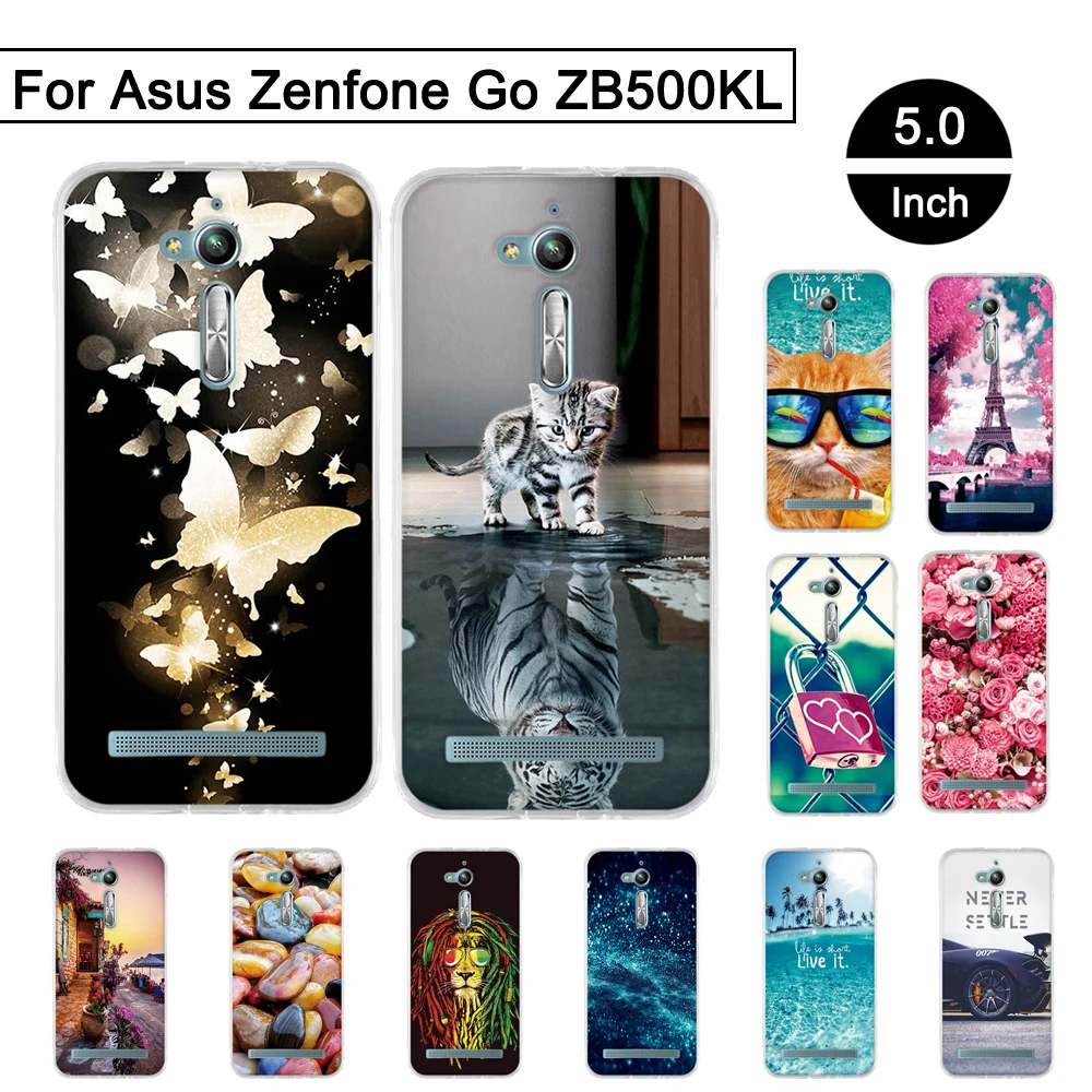 

Painted Case For Asus Zenfone Go ZB500KL 5.0 inch Silicon Back Cover For Asus Zenfone Go ZB500KL Phone Cases ZB500KL TPU Shells