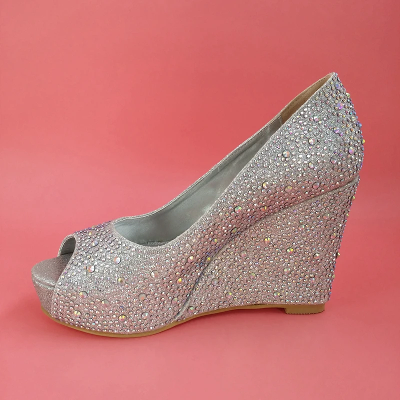 Silver Sexy Beautiful Cheap Cute Women Shoes Online Pump With Rhinestone One Of The Most Popular ...