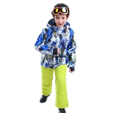 Новинка; зимняя детская теплая куртка; ветрозащитный и водонепроницаемый лыжный костюм с подкладкой; Верхняя одежда для мальчиков и девочек; спортивная одежда
