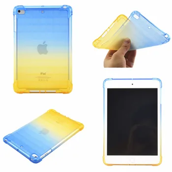 

20pcs/lot Gradient anti-fall Transparent TPU housing newest cover case for apple ipad mini 1 2 3 4 shell skin cover case