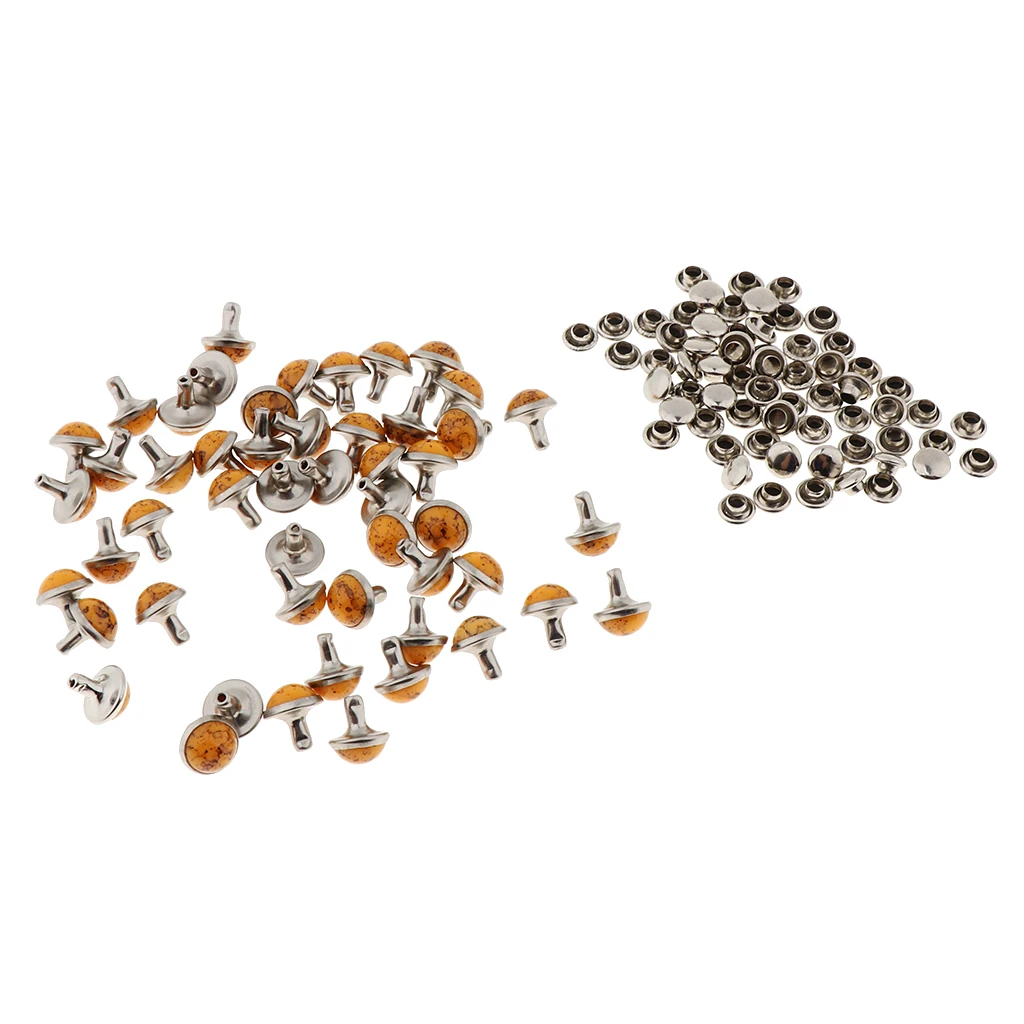 50 Sets Round Turquoise Rapid Rivets Stud for DIY Leather Craft Decoration