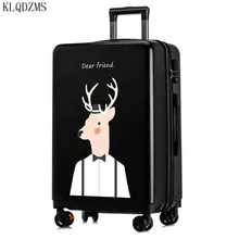 KLQDZMS Корейская Скалка багаж Спиннер 24 дюймов чемодан колеса 20 дюймов Женская дорожная сумка с колесиками на колесиках