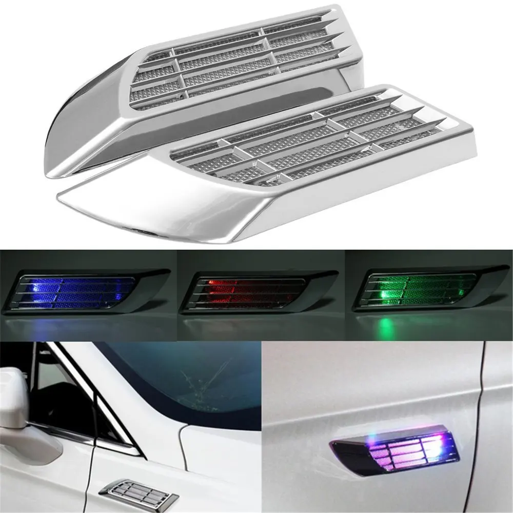 

COGEEK 1 Pair Solar Power LED Warning Flash Lamp Decorative Automobile Air Outlet Shiny Warning Light Lamp Car Styling